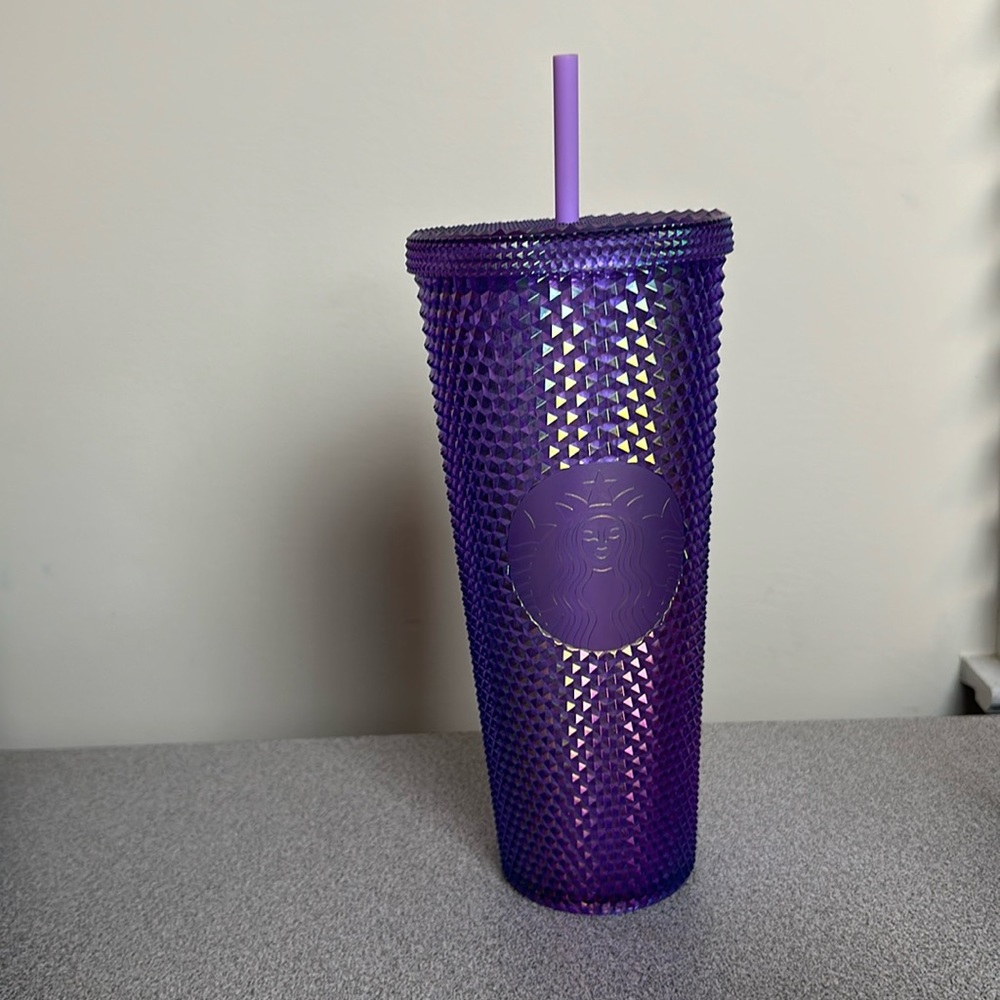 Iridescent purple studded Starbucks tumbler rare